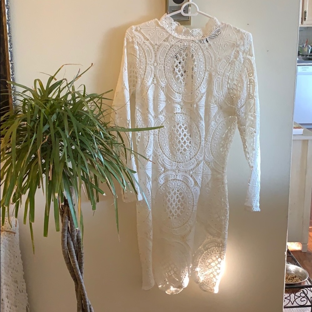 White Long Sleeve Dress
